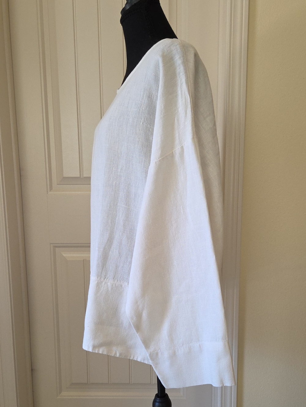 Bryn Walker White Linen Lagenlook Top, Size XXL - Picture 4 of 11